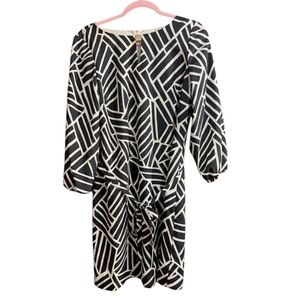 Tahari Black and White Striped Dress‎ Sz 6